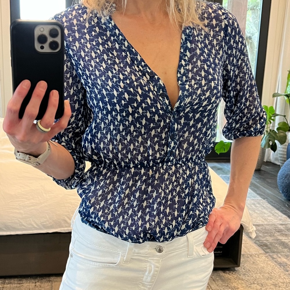 Sweet and sexy little blue bird top